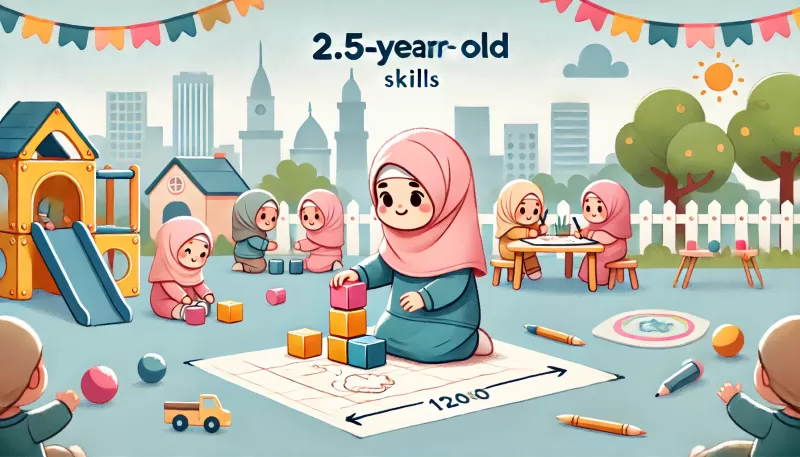 مهارات الطفل في عمر السنتين ونصف