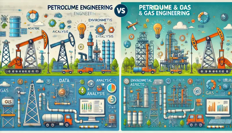الفرق بين هندسة النفط وهندسة النفط والغاز: تخصصان متكاملان مع اختلافات جوهرية