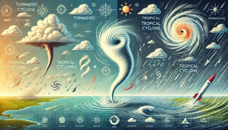 الأعاصير القمعية والأعاصير المدارية