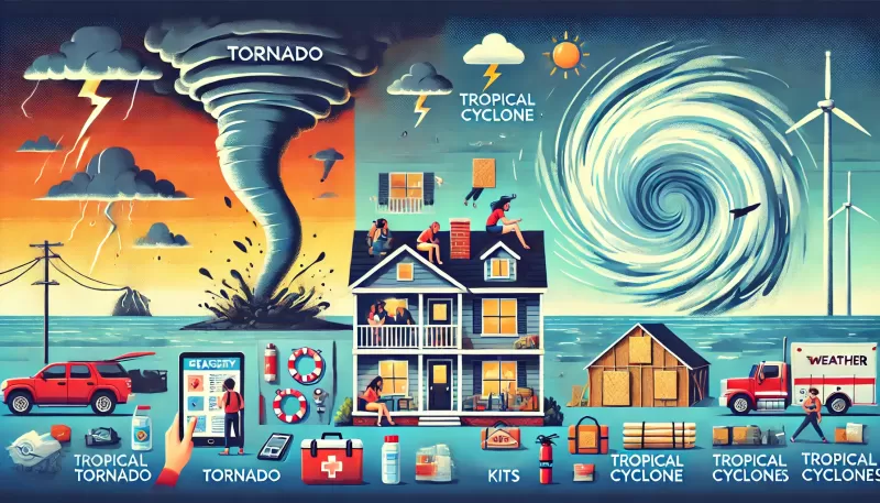 إجراءات السلامة عند حدوث الأعاصير القمعية والأعاصير المدارية: كيف تحمي نفسك وعائلتك؟