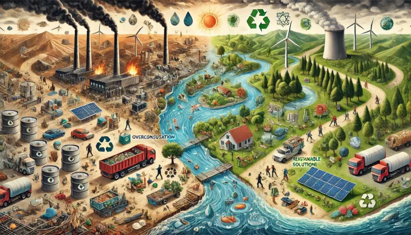 الإنسان والموارد البيئية: الاستهلاك، الأثر البيئي، والحلول المستدامة