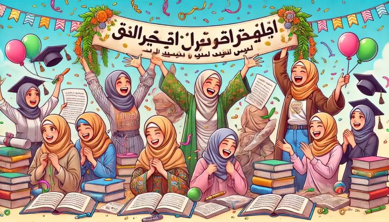 تهنئة بمناسبة انتهاء الامتحانات