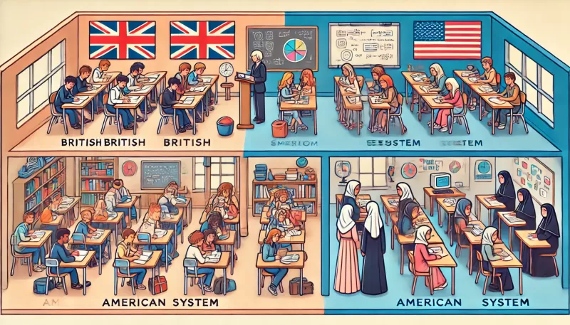 الفرق بين المنهج البريطاني والأمريكي
