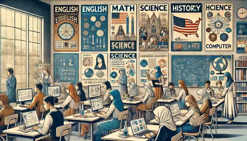 ما هي المواد الدراسية في أمريكا؟