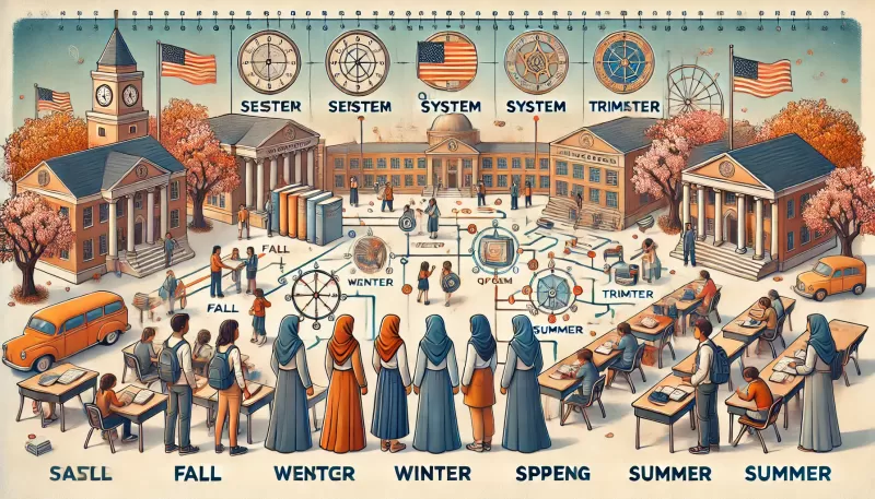 كم عدد الفصول الدراسية في أمريكا؟